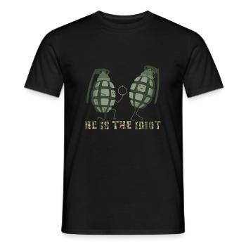 Groom Men Bachelor Team Grenades Idiot - T-shirt homme - noir - Devant - AI Model Male 178 light (178cm)