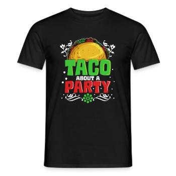 Taco à propos d’une fête Mexique Amants mangeant des tacos - T-shirt homme - noir - Devant - AI Model Male 178 light (178cm)