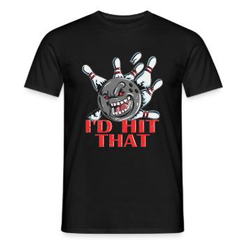 Bowlingspruch das würde ich Treffen Bowlingkugel - Männer T-Shirt - Schwarz - Vorne - AI Model Male 178 light (178cm)