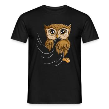 Owl Eats Tshirt Owl Costume Baby Owl Branches - Men's T-Shirt - black - Front - AI Model Male 178 light (178cm)