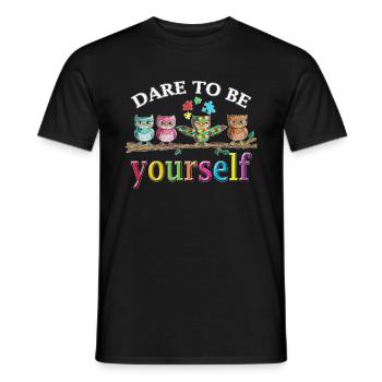 Bundles of puzzle pieces be yourself Enlightenment Autsmus - Men's T-Shirt - black - Front - AI Model Male 178 light (178cm)