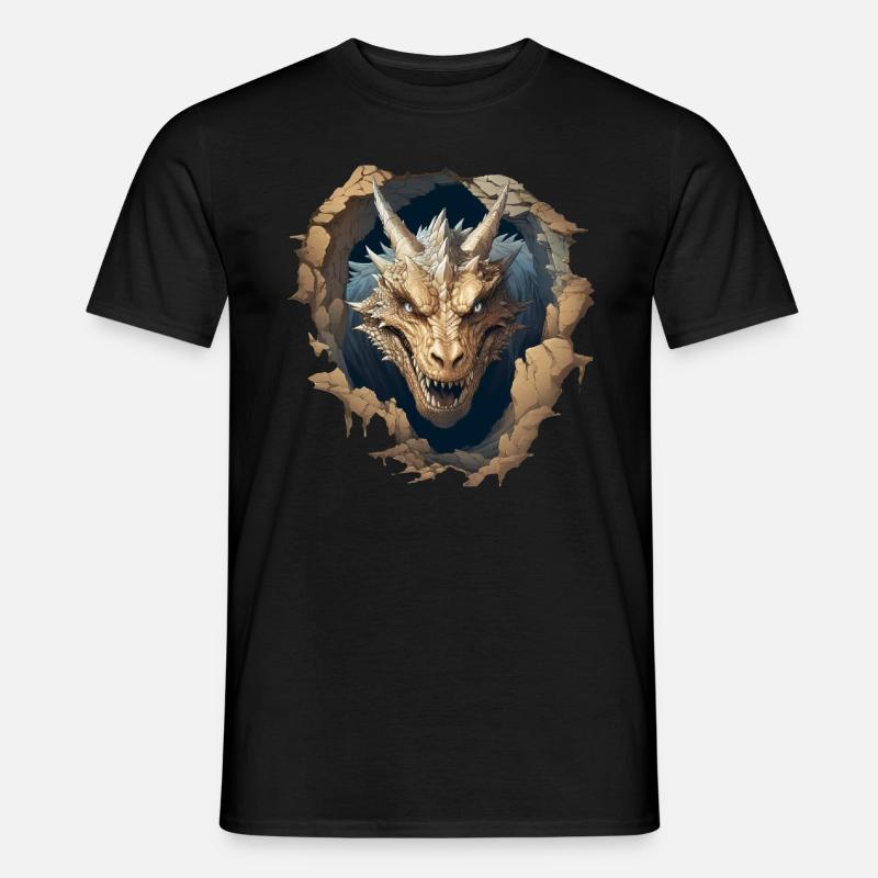 Cooler Drache - Männer T-Shirt - Schwarz