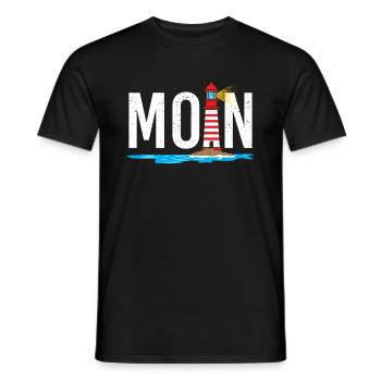 Low German word beach Baltic Sea Saying North Sea - Men's T-Shirt - black - Front - AI Model Male 178 light (178cm)