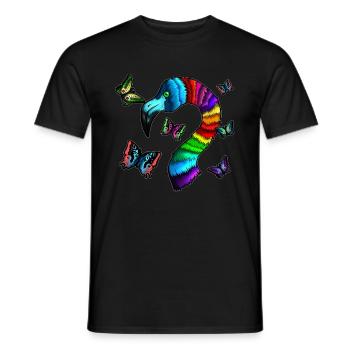 Flamant rose et papillons oiseau insecte cadeau - T-shirt homme - noir - Devant - AI Model Male 178 light (178cm)