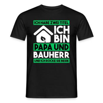 Papa und Bauherr Richtfest Ökologisches Bauen - Männer T-Shirt - Schwarz - Vorne - AI Model Male 178 light (178cm)