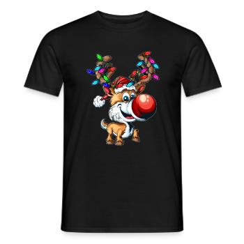 Renne Bébé Décoration de Noël Fée Guirlande Renne - T-shirt homme - noir - Devant - AI Model Male 178 light (178cm)