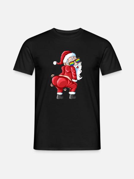 Santa Twerking Twerking Dancing LGBTQ Sunglasses - Men's T-Shirt - black