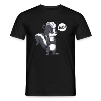 Saying No Work Travel Funny Skunk Says NO - Men's T-Shirt - black - Front - AI Model Male 178 light (178cm)