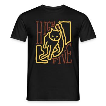 Haut cinq chat - T-shirt homme - noir - Devant - AI Model Male 178 light (178cm)