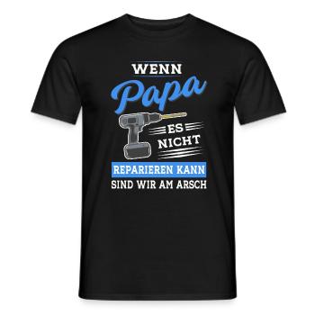 Papa Vater reparieren Heimwerker Werkzeug - Männer T-Shirt - Schwarz - Vorne - AI Model Male 178 light (178cm)