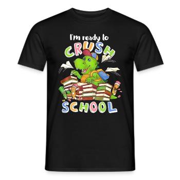 Ready to crush school cooler Dino zur Einschulung - Männer T-Shirt - Schwarz - Vorne - AI Model Male 178 light (178cm)