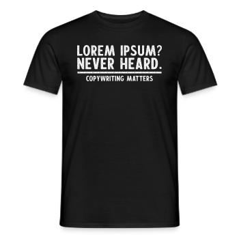 Copywriter Quote Copywriter Copywriting Matters - Men's T-Shirt - black - Front - AI Model Male 178 light (178cm)