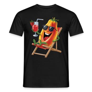 Papaya - Männer T-Shirt - Schwarz - Vorne - AI Model Male 178 light (178cm)