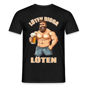 Auf Malle muss man Löten Digga Löten - Männer T-Shirt - Schwarz - Vorne - AI Model Male 178 light (178cm)