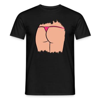 Frauenarsch mit Tanga lustig - Männer T-Shirt - Schwarz - Vorne - AI Model Male 178 light (178cm)