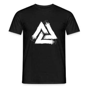 Valknut Symbol White Brush New - Men's T-Shirt - black - Front - AI Model Male 178 light (178cm)