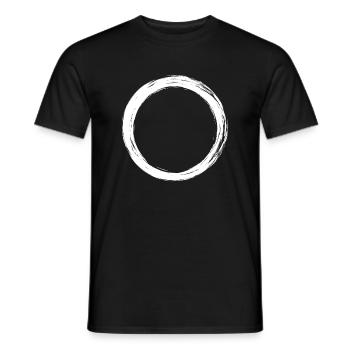 Circle icon brush new variant design white - Men's T-Shirt - black - Front - AI Model Male 178 light (178cm)