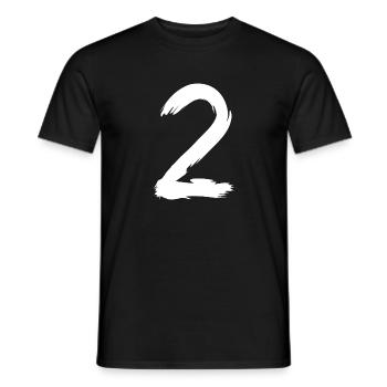 Zahl 2 Bürste - Männer T-Shirt - Schwarz - Vorne - AI Model Male 178 light (178cm)