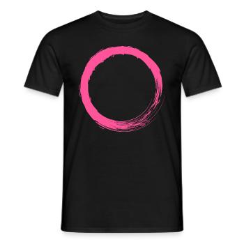 Rosa Kreis Kreisform anpassbar - Männer T-Shirt - Schwarz - Vorne - AI Model Male 178 light (178cm)