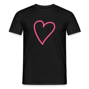 Heart Pink - Men's T-Shirt - black - Front - AI Model Male 178 light (178cm)