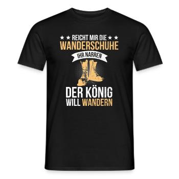 Wandern Wanderer Berge Der König will Wandern - Männer T-Shirt - Schwarz - Vorne - AI Model Male 178 light (178cm)