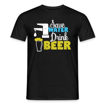 Beer Alcohol Party Drinking Game Boozing - Men's T-Shirt - black - Front - AI Model Male 178 light (178cm)