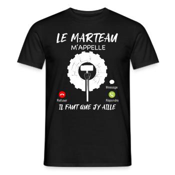 Marteau m'appelle Cadeau Musculation Fitness Sport - T-shirt homme - noir - Devant - AI Model Male 178 light (178cm)