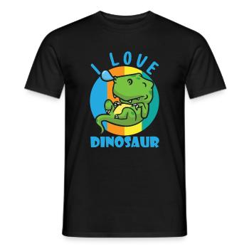 Ich liebe Dinosaurier - Schlafender T-Rex animiert - Männer T-Shirt - Schwarz - Vorne - AI Model Male 178 light (178cm)