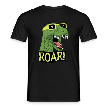 Ich liebe Dinosaurier - ROAR! T-Rex animiert - Männer T-Shirt - Schwarz - Vorne - AI Model Male 178 light (178cm)