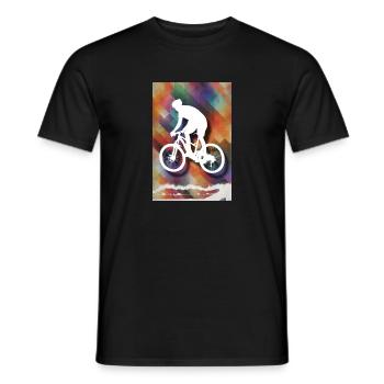 Rennradfahrer Rennrad bunt Hintergrund / Geschenk - Männer T-Shirt - Schwarz - Vorne - AI Model Male 178 light (178cm)