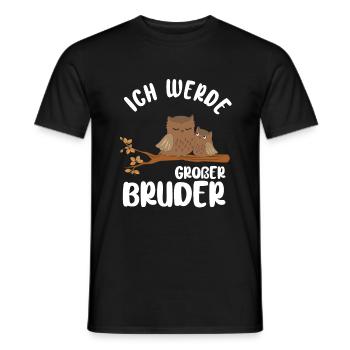 Großer Bruder Eule - Ich werde Großer Bruder - Männer T-Shirt - Schwarz - Vorne - AI Model Male 178 light (178cm)