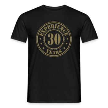 30 years of experience - Men's T-Shirt - black - Front - AI Model Male 178 light (178cm)