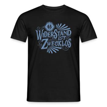 65. Geburtstag Widerstand ist zwecklos - Männer T-Shirt - Schwarz - Vorne - AI Model Male 178 light (178cm)