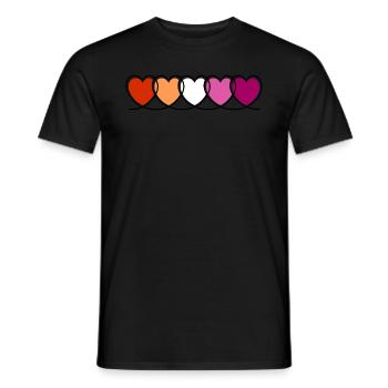 LGBTQ Pride Lesbian Heart Lesbian Flag Lesbian - T-shirt homme - noir - Devant - AI Model Male 178 light (178cm)