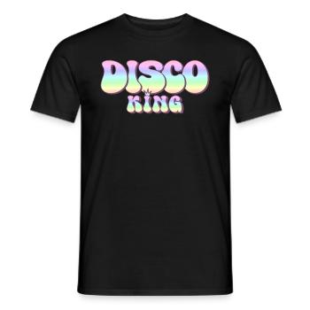 Discoking 70er Jahre Party groovy 70s Disco King - Men's T-Shirt - black - Front - AI Model Male 178 light (178cm)