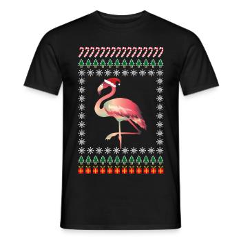Noël moche Flamingo Christmas - T-shirt homme - noir - Devant - AI Model Male 178 light (178cm)