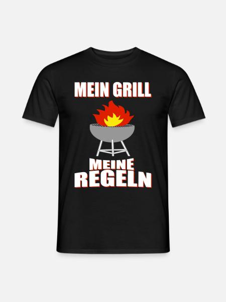 Grill Grillen Geschenk - Männer T-Shirt - Schwarz