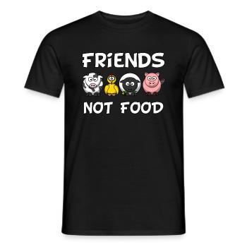 Durabilité Vegan Children | Amis pas nourriture - T-shirt homme - noir - Devant - AI Model Male 178 light (178cm)