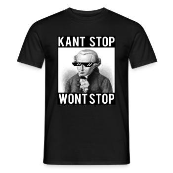 Kant Stop Wont Stop | Meme | Funny | philosophy - Men's T-Shirt - black - Front - AI Model Male 178 light (178cm)