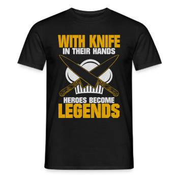 The Cook With Knife Saying Gift - Men's T-Shirt - black - Front - AI Model Male 178 light (178cm)
