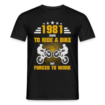 1981 Geboren Fahrrad - Männer T-Shirt - Schwarz - Vorne - AI Model Male 178 light (178cm)