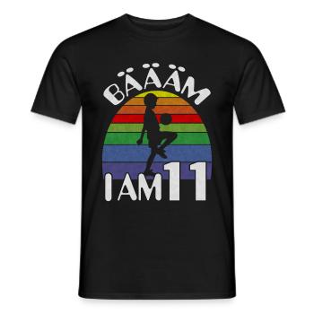 11 anniversaire des enfants de football - T-shirt homme - noir - Devant - AI Model Male 178 light (178cm)