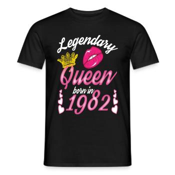 Legendäre Königin 1982 Geboren Geburtstag - Männer T-Shirt - Schwarz - Vorne - AI Model Male 178 light (178cm)