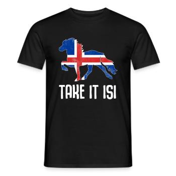 Isi Islandpferd Poney Island cheval sort cadeau - T-shirt homme - noir - Devant - AI Model Male 178 light (178cm)