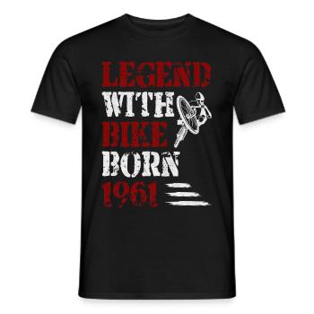 1961 Légende née Avec vélo VTT - T-shirt homme - noir - Devant - AI Model Male 178 light (178cm)