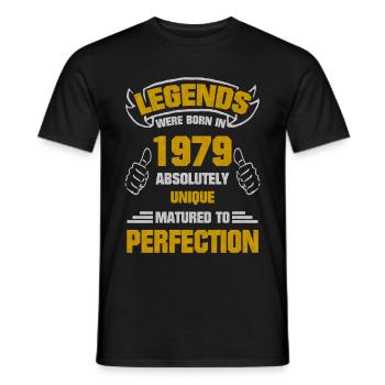 Légende Perfection 1979 Naissance anniversaire - T-shirt homme - noir - Devant - AI Model Male 178 light (178cm)