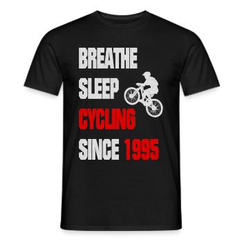 1995 Cycliste né Aime Son Vélo - T-shirt homme - noir - Devant - AI Model Male 178 light (178cm)