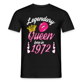 1972 Naissance Reine Légendes Anniversaire femmes - T-shirt homme - noir - Devant - AI Model Male 178 light (178cm)