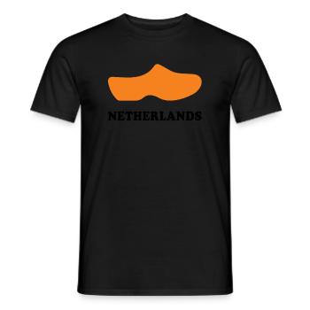 Souvenirs From Netherlands Wooden Clogs Dutch Souv - Men's T-Shirt - black - Front - AI Model Male 178 light (178cm)