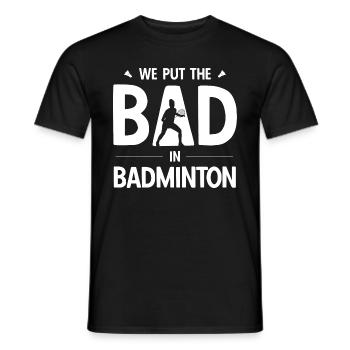 Badminton - Männer T-Shirt - Schwarz - Vorne - AI Model Male 178 light (178cm)